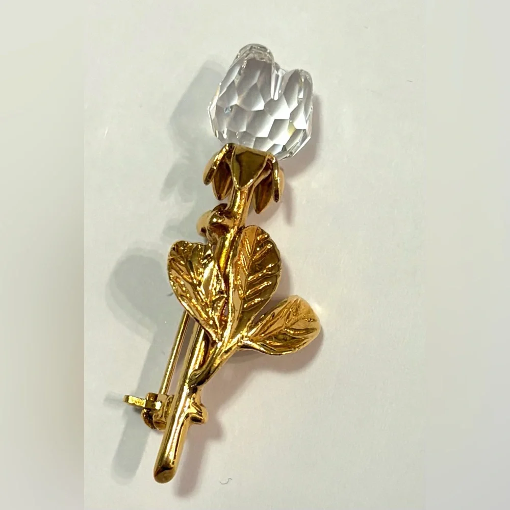 Swarovski Crystal Memories Mini Rose Brooch Pin 1.75